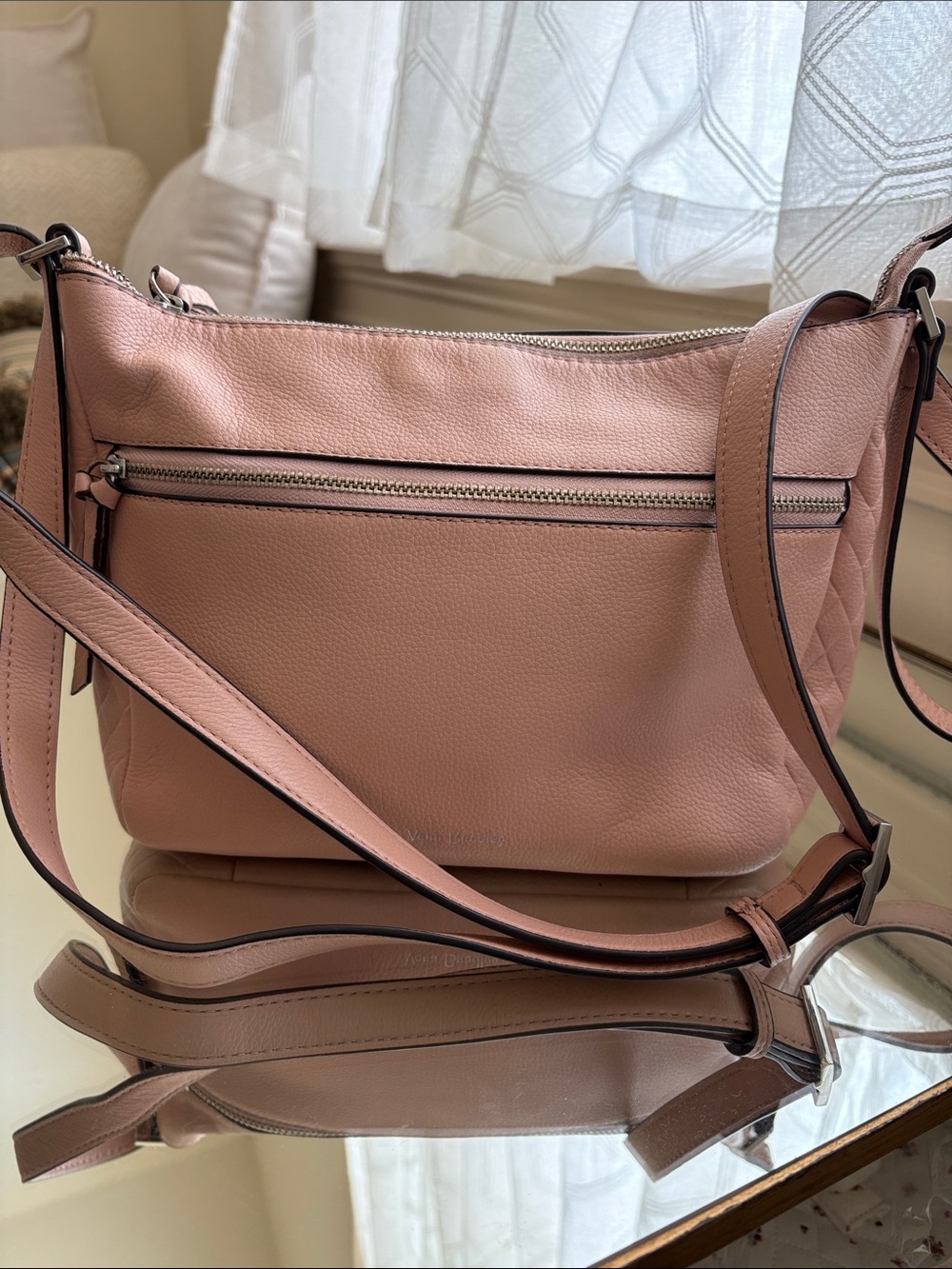 Vera Bradley Pink Sands Pebble Leather Shoulder Crossbody Bag Sycamore Rare Vtg